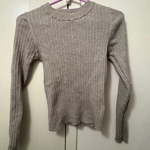ASOS Ribbed Long Sleeve Sweater - Gray